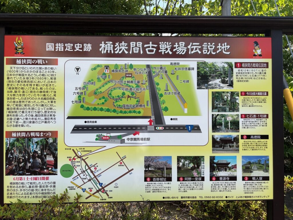 桶狭間古戦場伝説地内の説明図